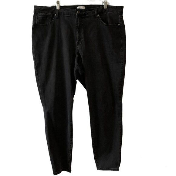 pistola Denim - Pistola Black Mid-Rise Skinny Jeans Size 22W Style P67317BEM-MID Plus